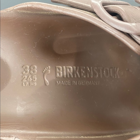 Birkenstock Brown Double-Buckle Slide Waterproof Sandals Sz 38 Vacation Beach - Picture 3 of 14